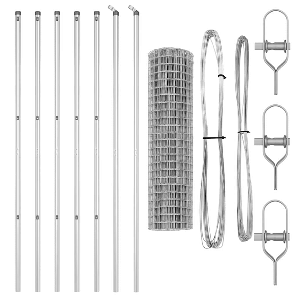 Hek met Paal Zilver 1,2 x 25 m Staal en PVC is nu te koop bij PeponiXL, paradijselijk wonen!