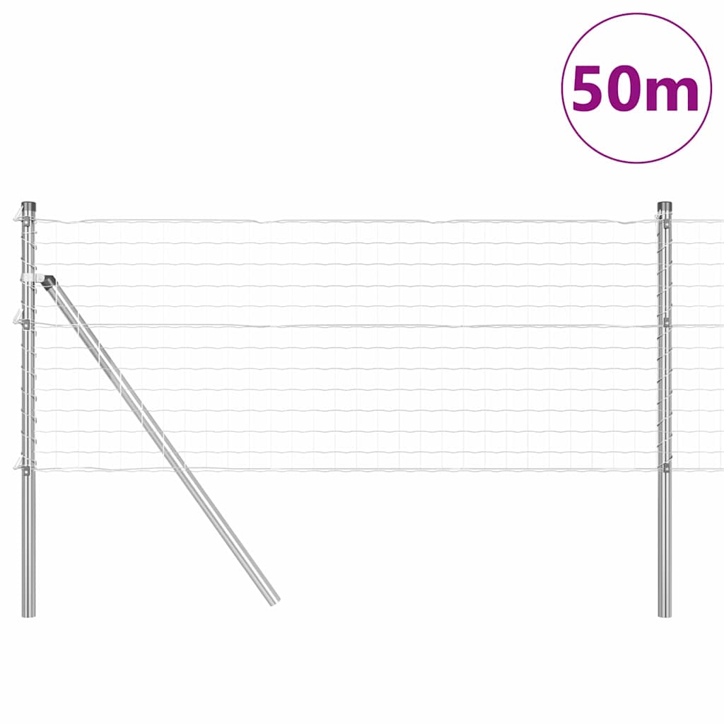 Hek met Paal Zilver 0,4 x 50 m Staal en PVC is nu te koop bij PeponiXL, paradijselijk wonen!