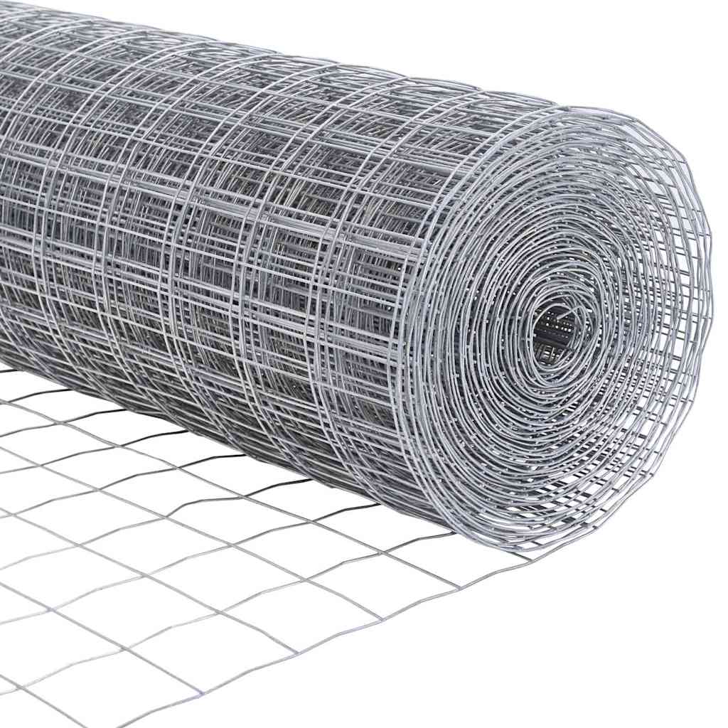 Hek met Paal Zilver 1 x 10 m Staal en PVC is nu te koop bij PeponiXL, paradijselijk wonen!