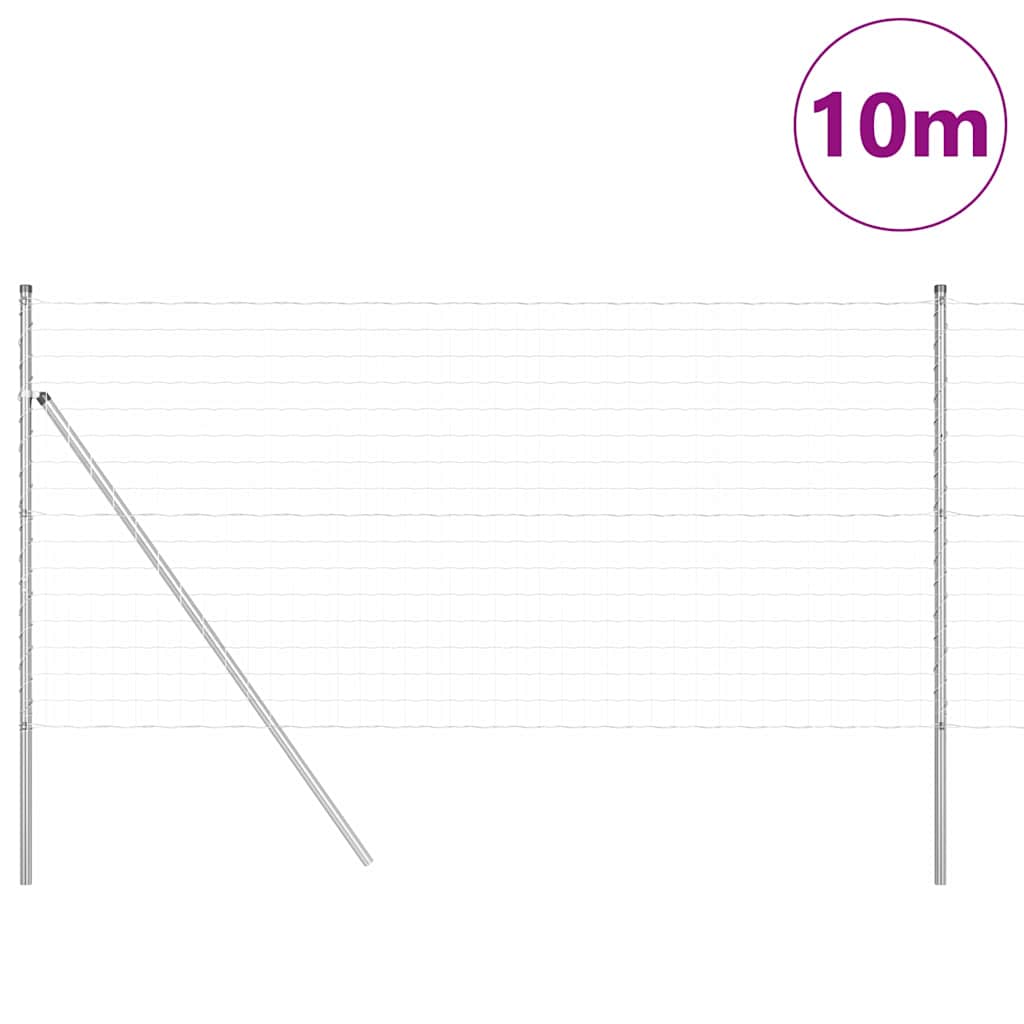 Hek met Paal Zilver 1 x 10 m Staal en PVC is nu te koop bij PeponiXL, paradijselijk wonen!