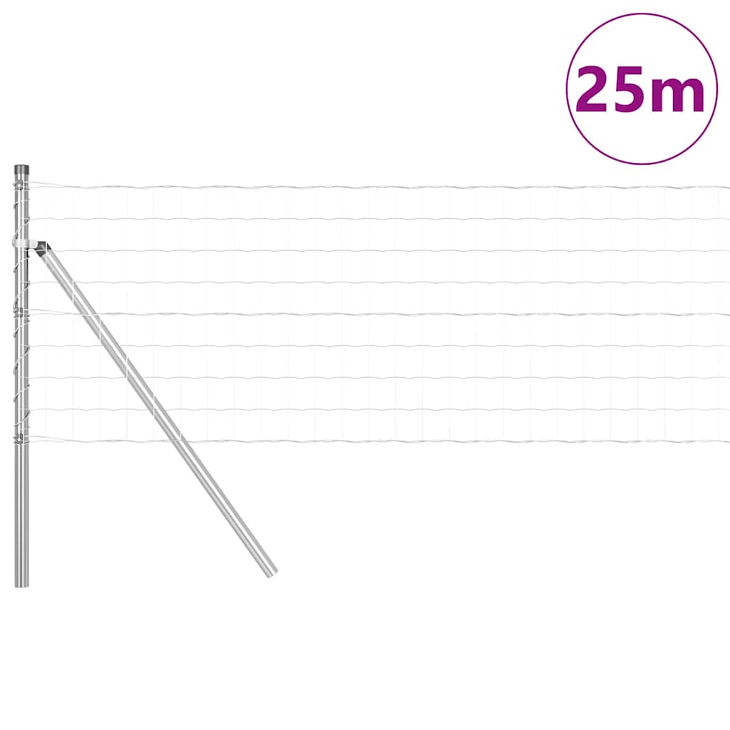 Hek met Paal Zilver 0,8 x 25 m Staal en PVC is nu te koop bij PeponiXL, paradijselijk wonen!