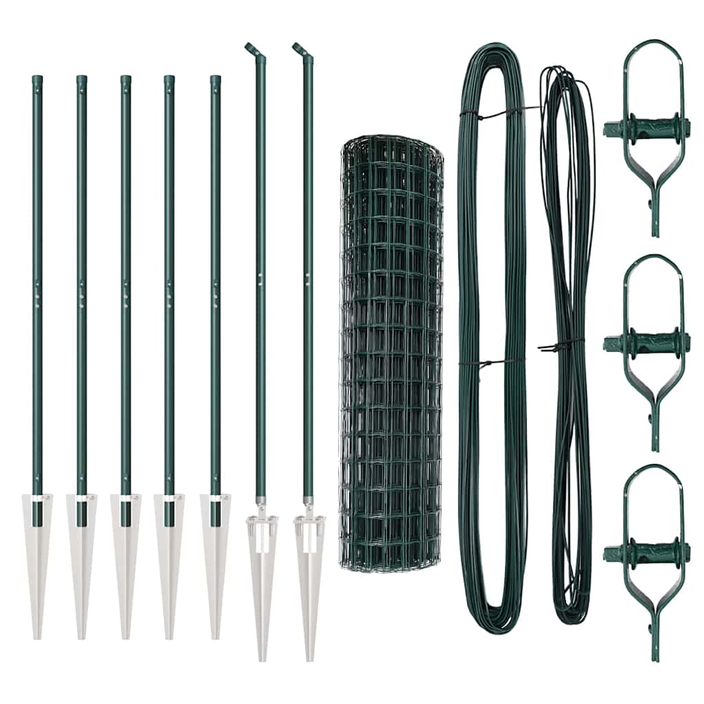 Hek met Paal Groen 1,4 x 10 m Staal en PVC is nu te koop bij PeponiXL, paradijselijk wonen!