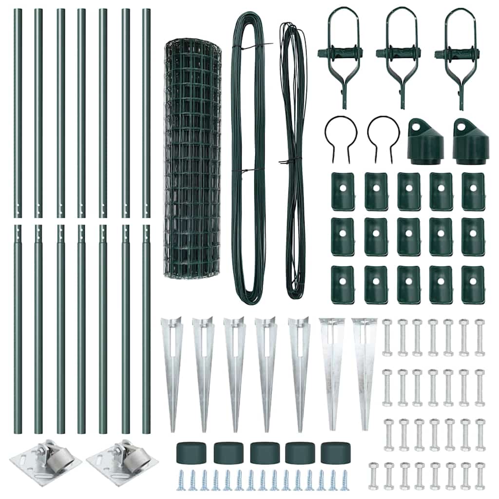 Hek met Paal Groen 1,4 x 10 m Staal en PVC is nu te koop bij PeponiXL, paradijselijk wonen!