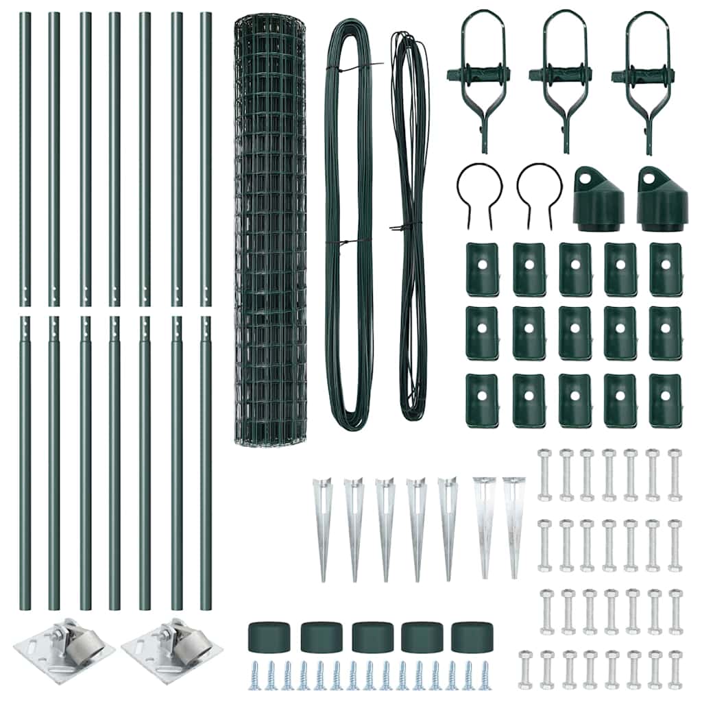 Hek met Paal Groen 1,5 x 10 m Staal en PVC is nu te koop bij PeponiXL, paradijselijk wonen!