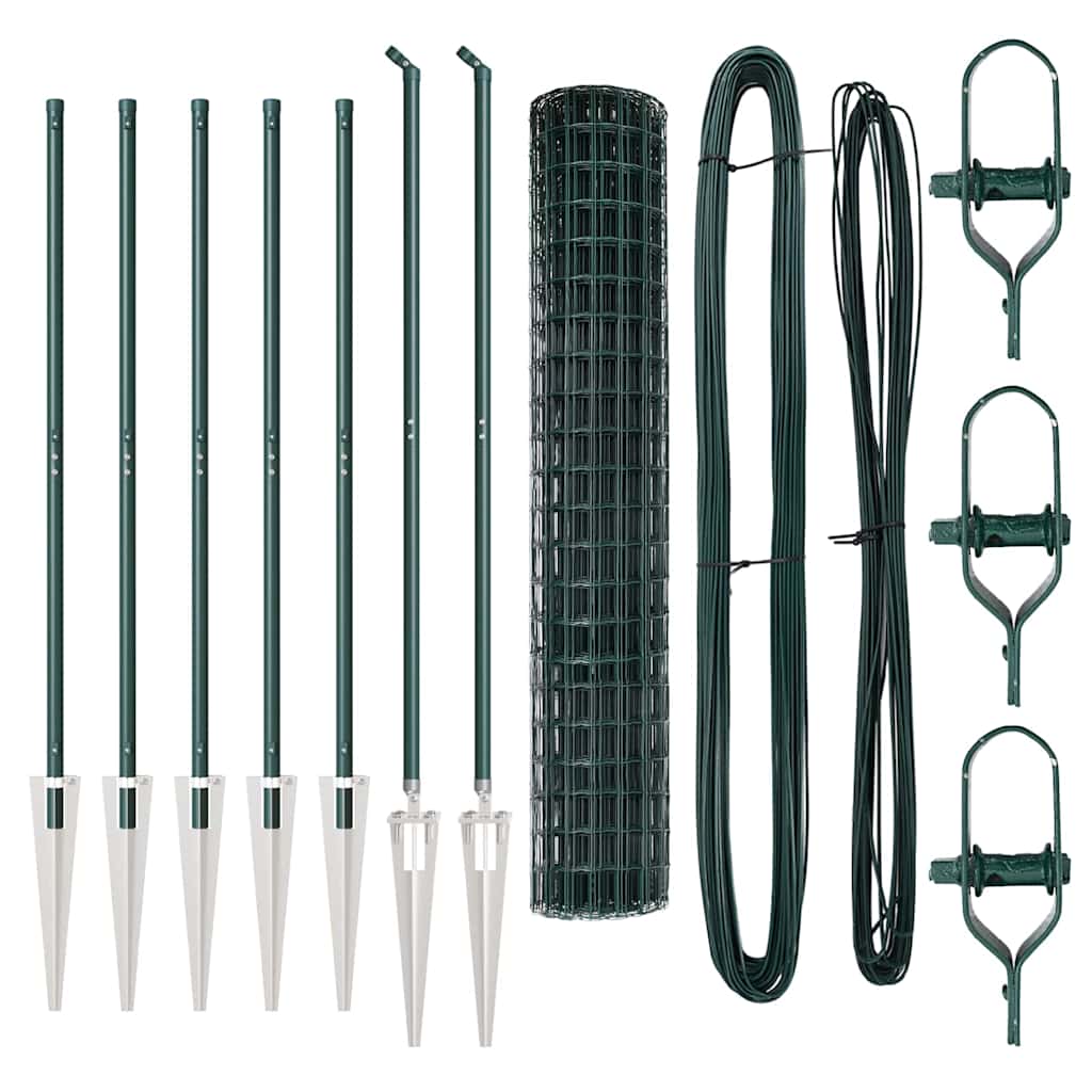 Hek met Paal Groen 1,6 x 10 m Staal en PVC is nu te koop bij PeponiXL, paradijselijk wonen!