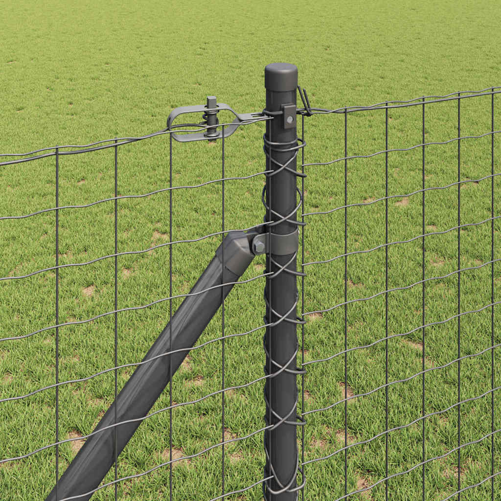 Hek met Paal Grijs 1,4 x 10 m Staal en PVC is nu te koop bij PeponiXL, paradijselijk wonen!