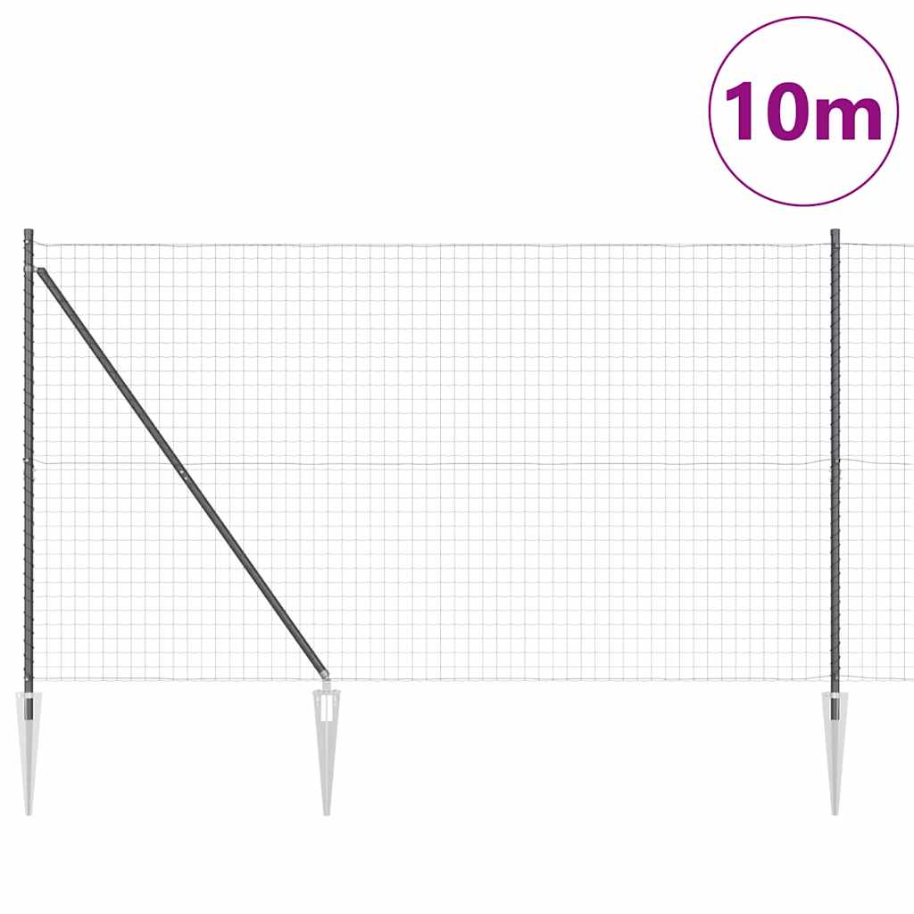 Hek met Paal Grijs 1,5 x 10 m Staal en PVC is nu te koop bij PeponiXL, paradijselijk wonen!