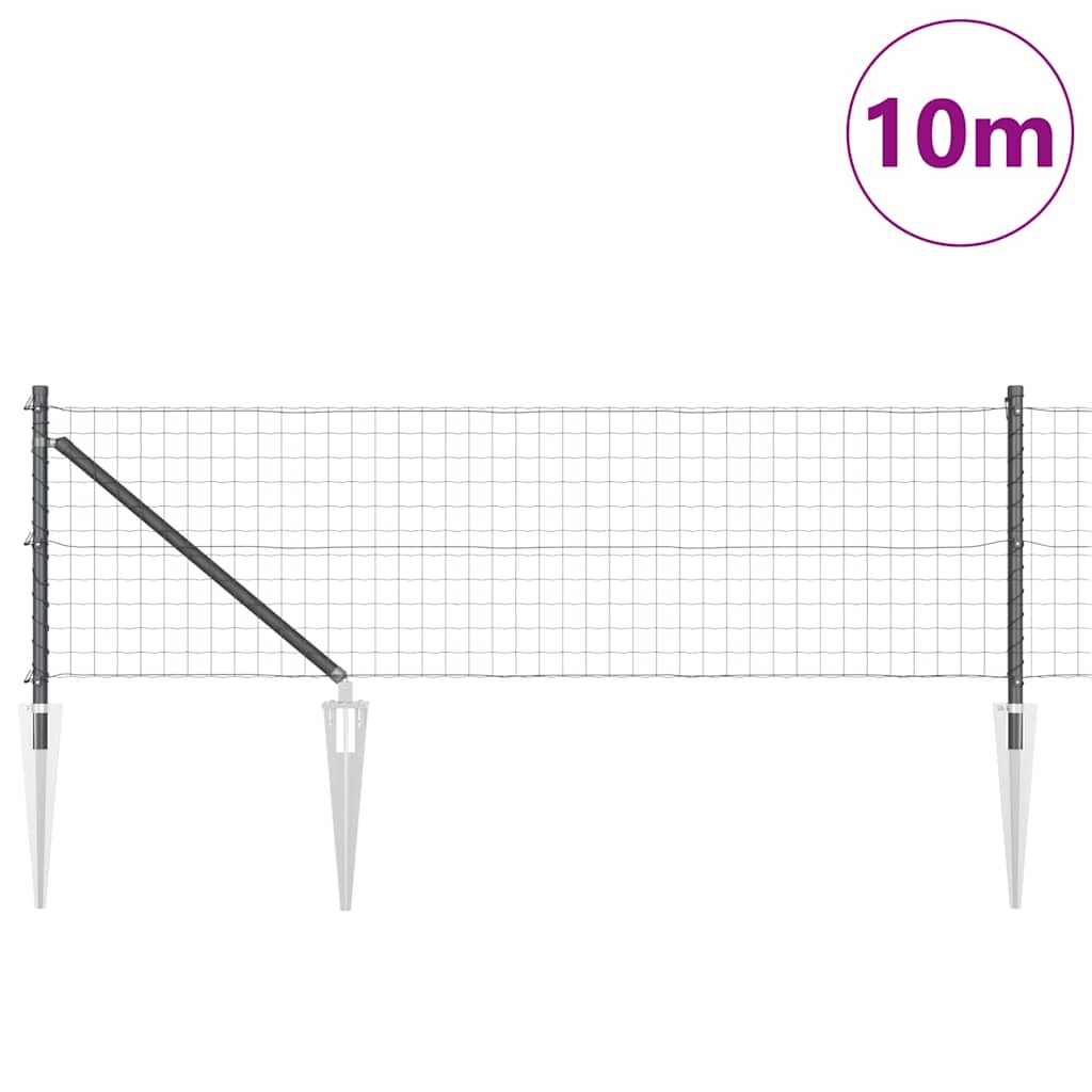 Hek met Paal Grijs 0,8 x 10 m Staal en PVC is nu te koop bij PeponiXL, paradijselijk wonen!