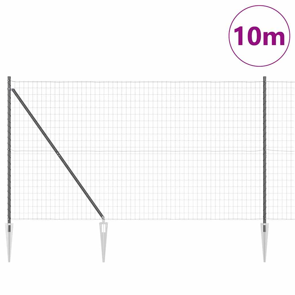 Hek met Paal Grijs 1,5 x 10 m Staal en PVC is nu te koop bij PeponiXL, paradijselijk wonen!