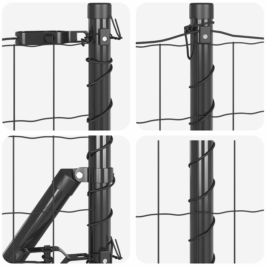 Hek met Paal Grijs 0,8 x 10 m Staal en PVC is nu te koop bij PeponiXL, paradijselijk wonen!