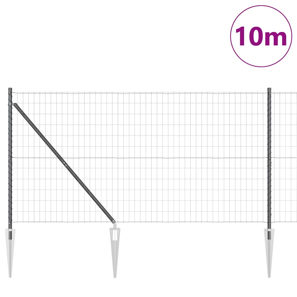 Hek met Paal Grijs 1,2 x 10 m Staal en PVC is nu te koop bij PeponiXL, paradijselijk wonen!