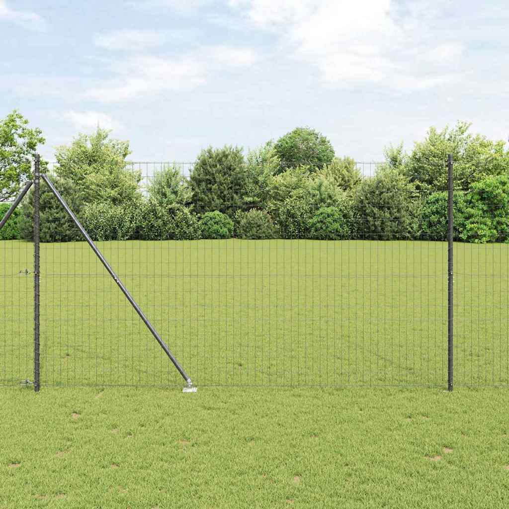 Hek met Paal Grijs 1,6 x 10 m Staal en PVC is nu te koop bij PeponiXL, paradijselijk wonen!