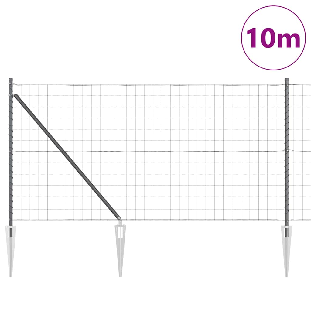 Hek met Paal Grijs 1 x 10 m Staal en PVC is nu te koop bij PeponiXL, paradijselijk wonen!