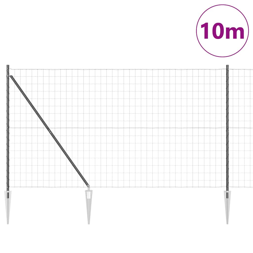 Hek met Paal Grijs 1,5 x 10 m Staal en PVC is nu te koop bij PeponiXL, paradijselijk wonen!