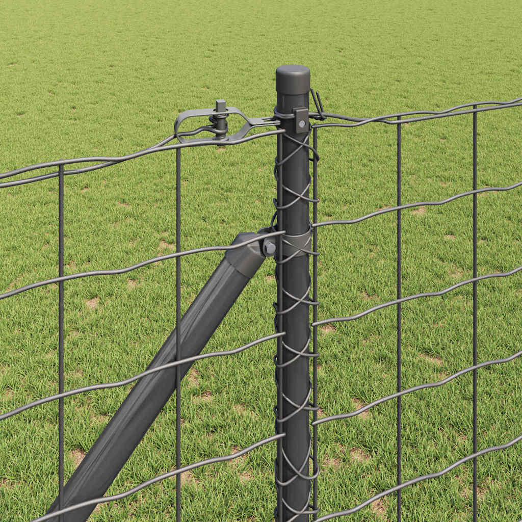 Hek met Paal Grijs 1,4 x 10 m Staal en PVC is nu te koop bij PeponiXL, paradijselijk wonen!