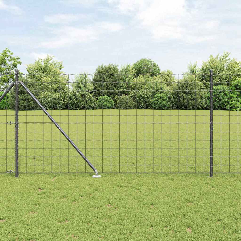 Hek met Paal Grijs 1,4 x 10 m Staal en PVC is nu te koop bij PeponiXL, paradijselijk wonen!