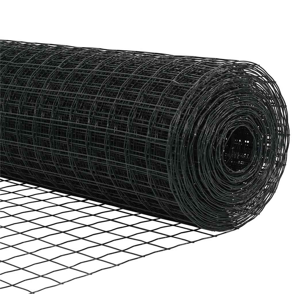Hek met Paal Grijs 0,4 x 25 m Staal en PVC is nu te koop bij PeponiXL, paradijselijk wonen!