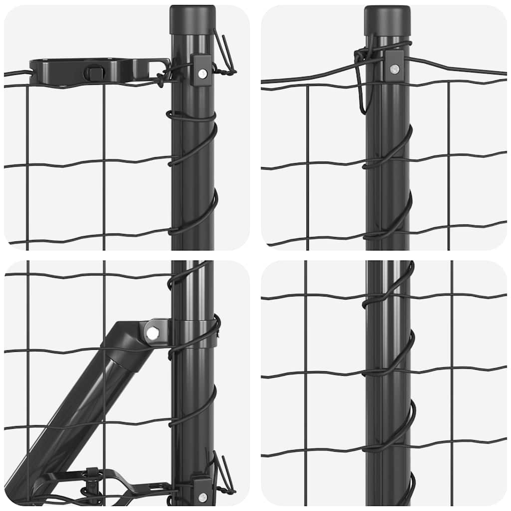 Hek met Paal Grijs 0,8 x 25 m Staal en PVC is nu te koop bij PeponiXL, paradijselijk wonen!