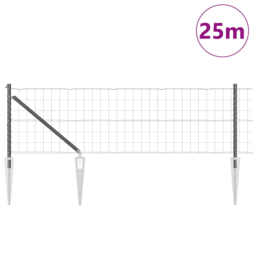 Hek met Paal Grijs 0,6 x 25 m Staal en PVC is nu te koop bij PeponiXL, paradijselijk wonen!
