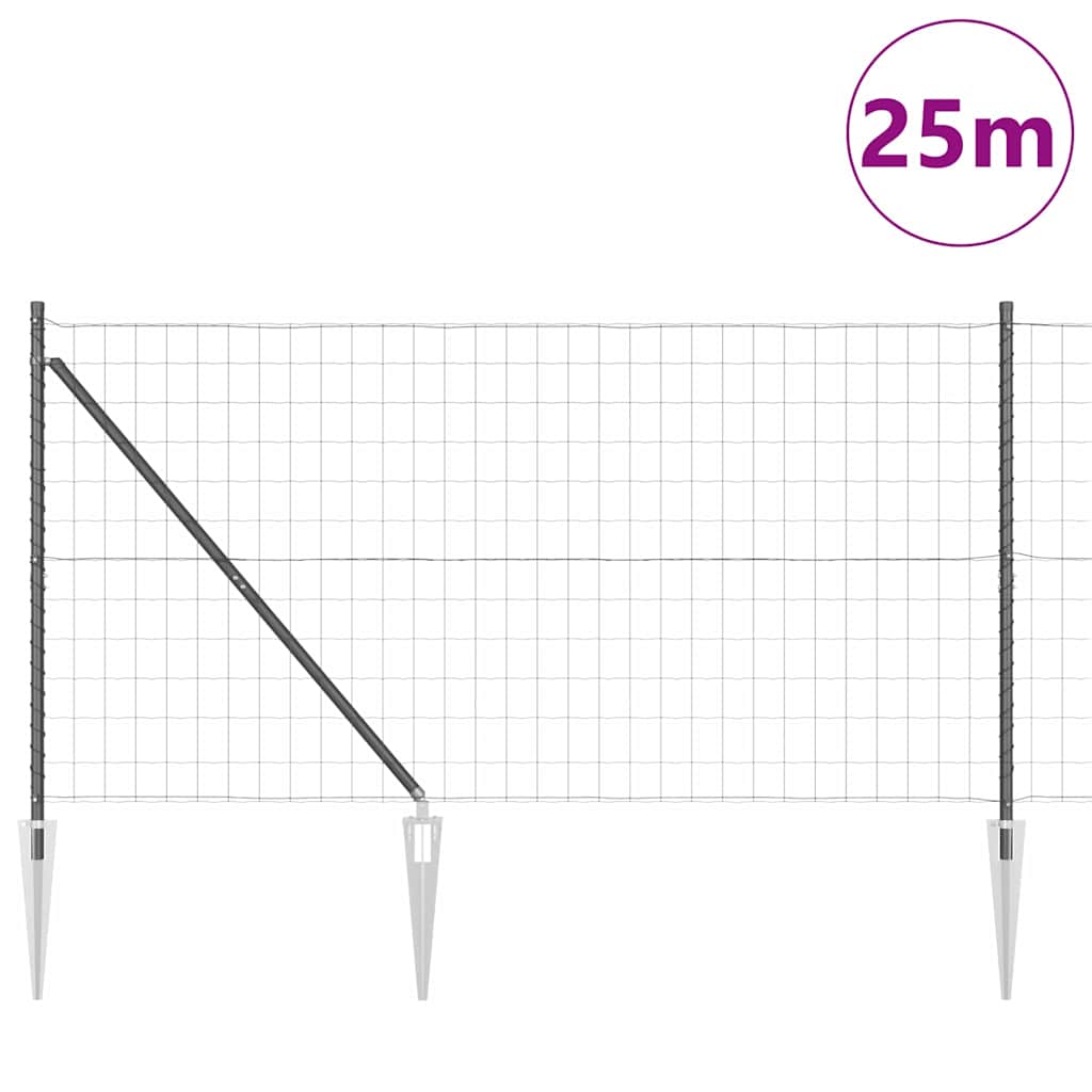 Hek met Paal Grijs 1,2 x 25 m Staal en PVC is nu te koop bij PeponiXL, paradijselijk wonen!