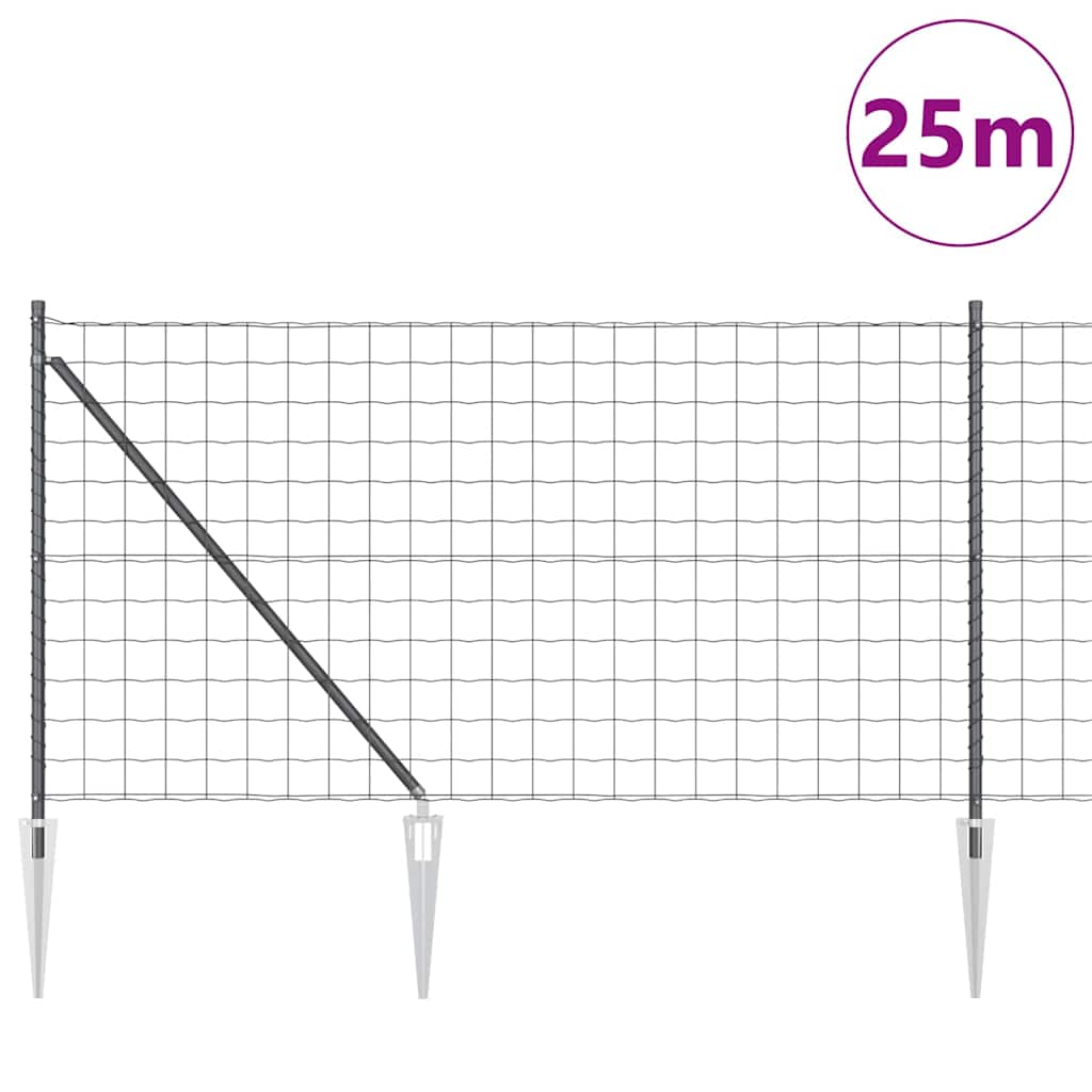 Hek met Paal Grijs 1 x 25 m Staal is nu te koop bij PeponiXL, paradijselijk wonen!