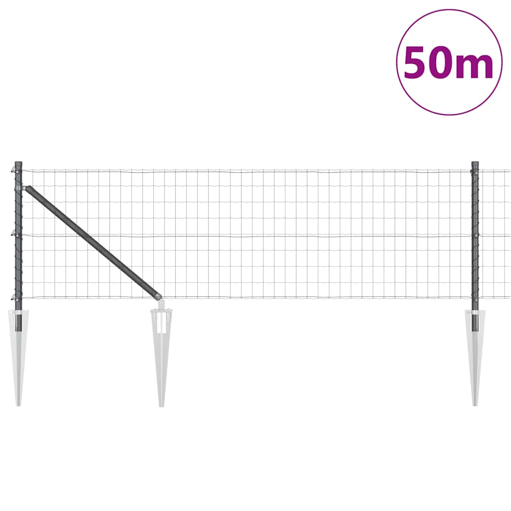 Hek met Paal Grijs 0,6 x 50 m Staal en PVC is nu te koop bij PeponiXL, paradijselijk wonen!