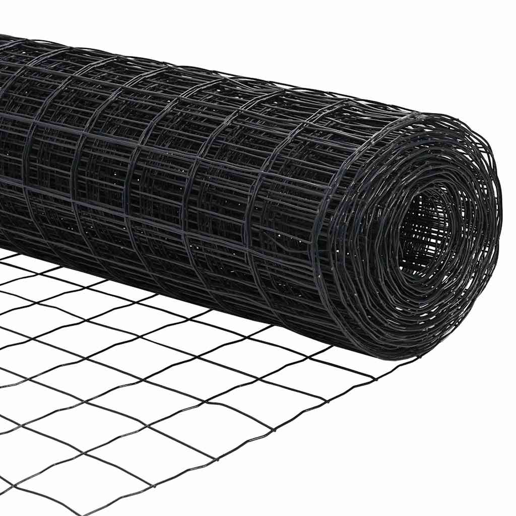 Hek met Paal Grijs 0,6 x 10 m Staal en PVC is nu te koop bij PeponiXL, paradijselijk wonen!