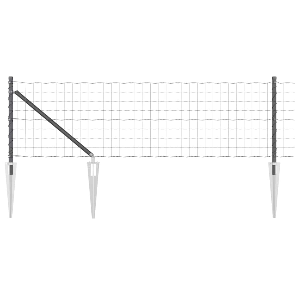 Hek met Paal Grijs 0,6 x 10 m Staal en PVC is nu te koop bij PeponiXL, paradijselijk wonen!