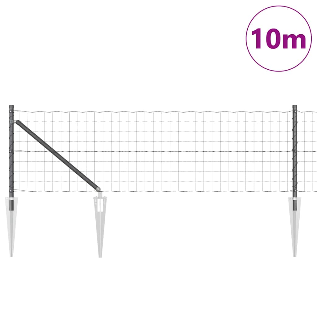 Hek met Paal Grijs 0,6 x 10 m Staal en PVC is nu te koop bij PeponiXL, paradijselijk wonen!