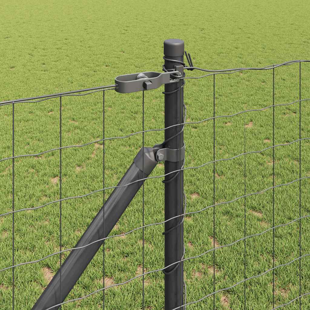 Hek met Paal Grijs 1,4 x 10 m Staal en PVC is nu te koop bij PeponiXL, paradijselijk wonen!
