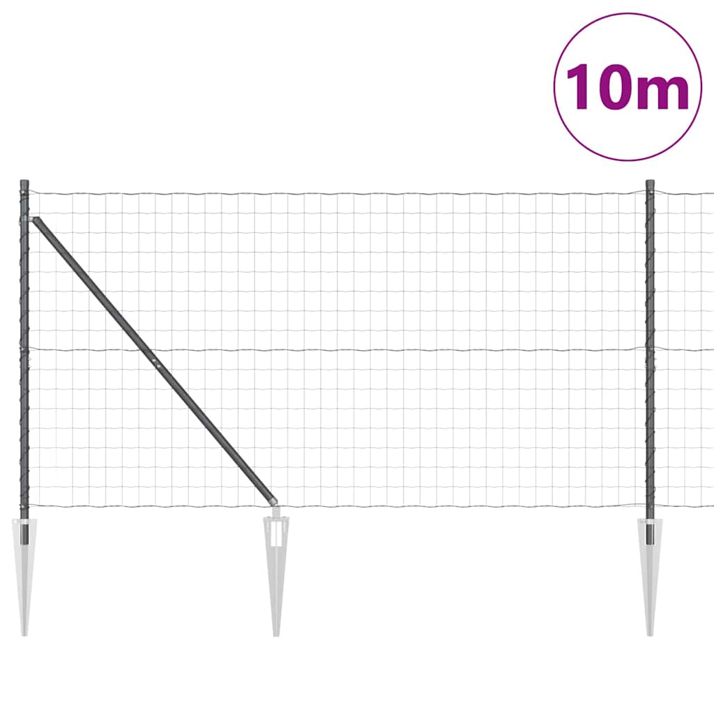 Hek met Paal Grijs 1,4 x 10 m Staal en PVC is nu te koop bij PeponiXL, paradijselijk wonen!