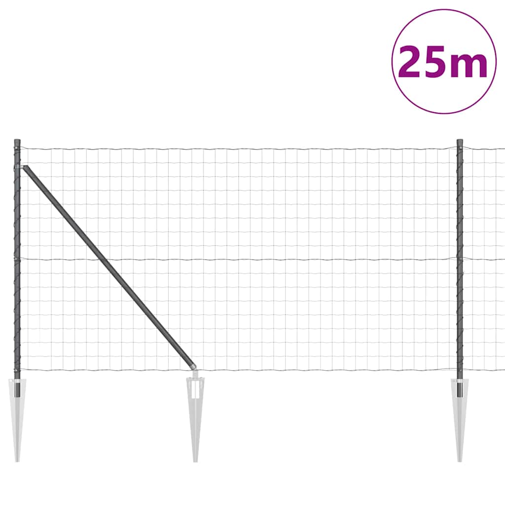 Hek met Paal Grijs 1 x 25 m Staal is nu te koop bij PeponiXL, paradijselijk wonen!
