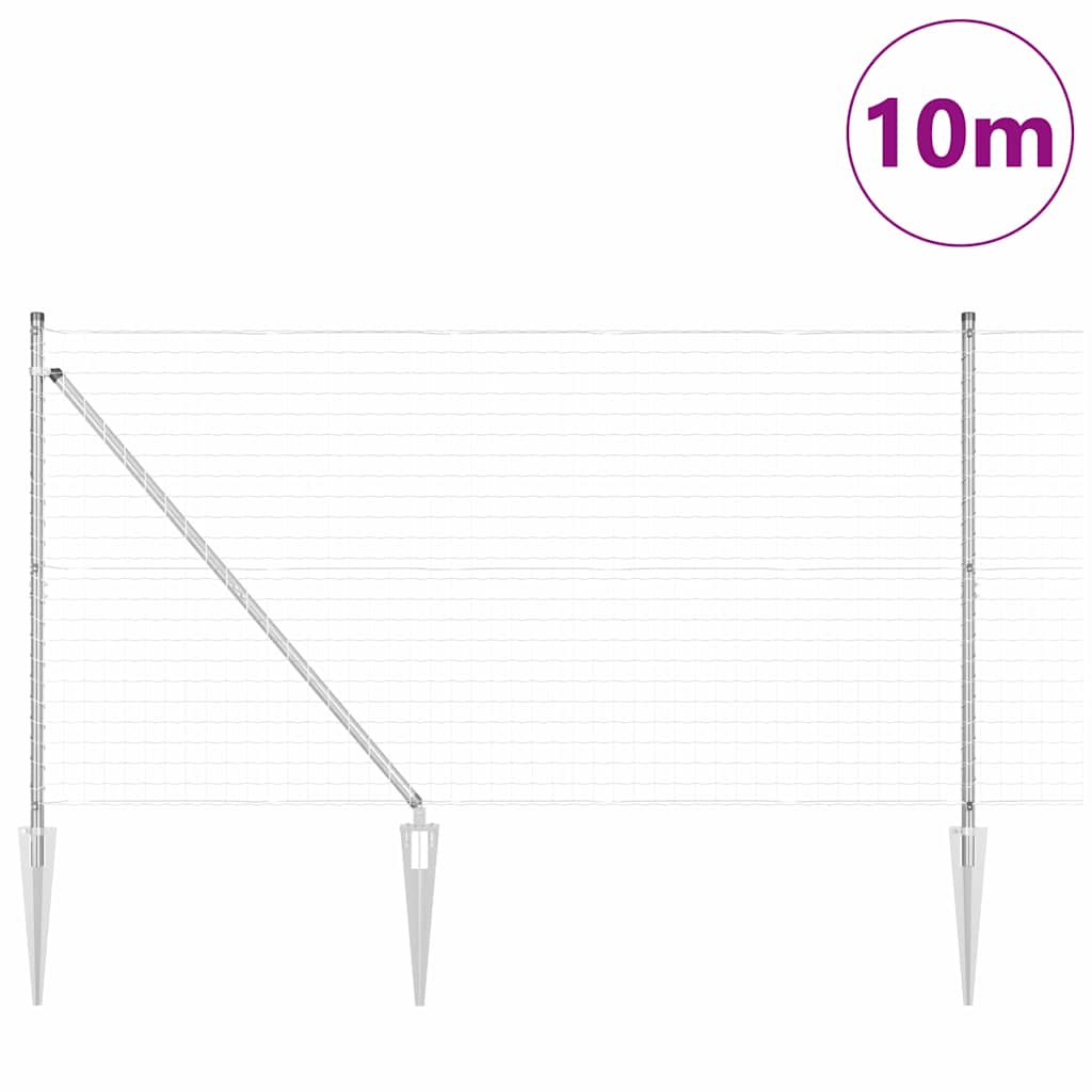 Hek met Paal Zilver 1,2 x 10 m Staal is nu te koop bij PeponiXL, paradijselijk wonen!