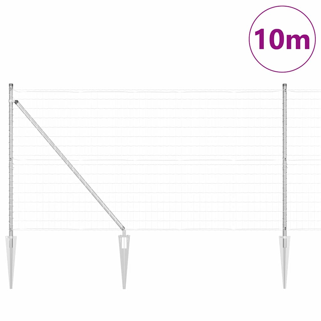 Hek met Paal Zilver 1,2 x 10 m Staal is nu te koop bij PeponiXL, paradijselijk wonen!