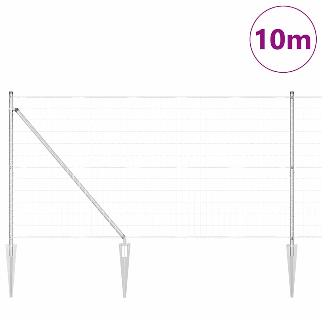 Hek met Paal Zilver 1,2 x 10 m Staal is nu te koop bij PeponiXL, paradijselijk wonen!