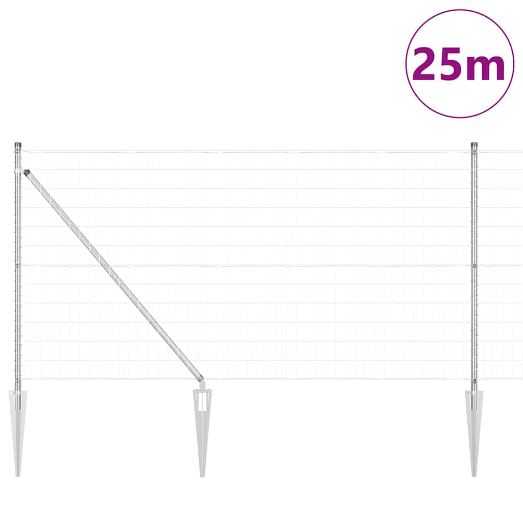 Hek met Paal Zilver 1 x 25 m Staal is nu te koop bij PeponiXL, paradijselijk wonen!