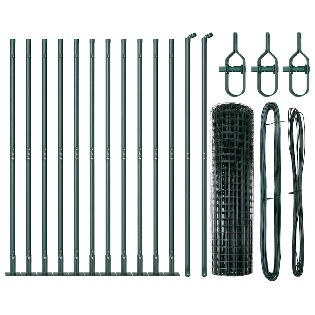 Hek met Paal Groen 0,8 x 25 m Staal en PVC is nu te koop bij PeponiXL, paradijselijk wonen!