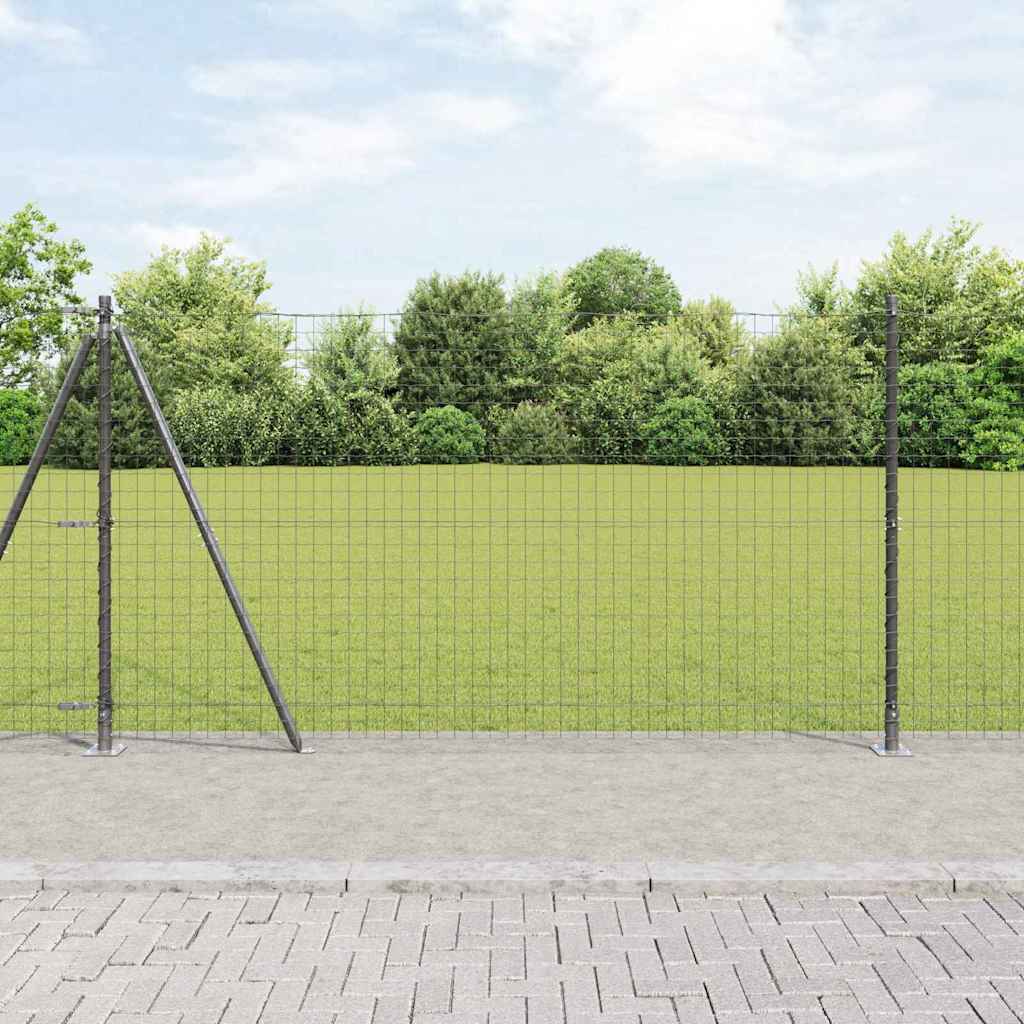 Hek met Paal Grijs 1,2 x 10 m Staal en PVC is nu te koop bij PeponiXL, paradijselijk wonen!