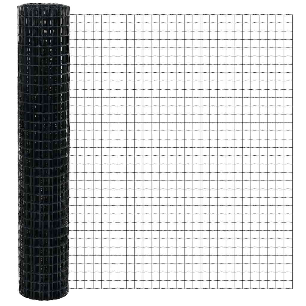 Hek met Paal Grijs 1,4 x 10 m Staal en PVC is nu te koop bij PeponiXL, paradijselijk wonen!