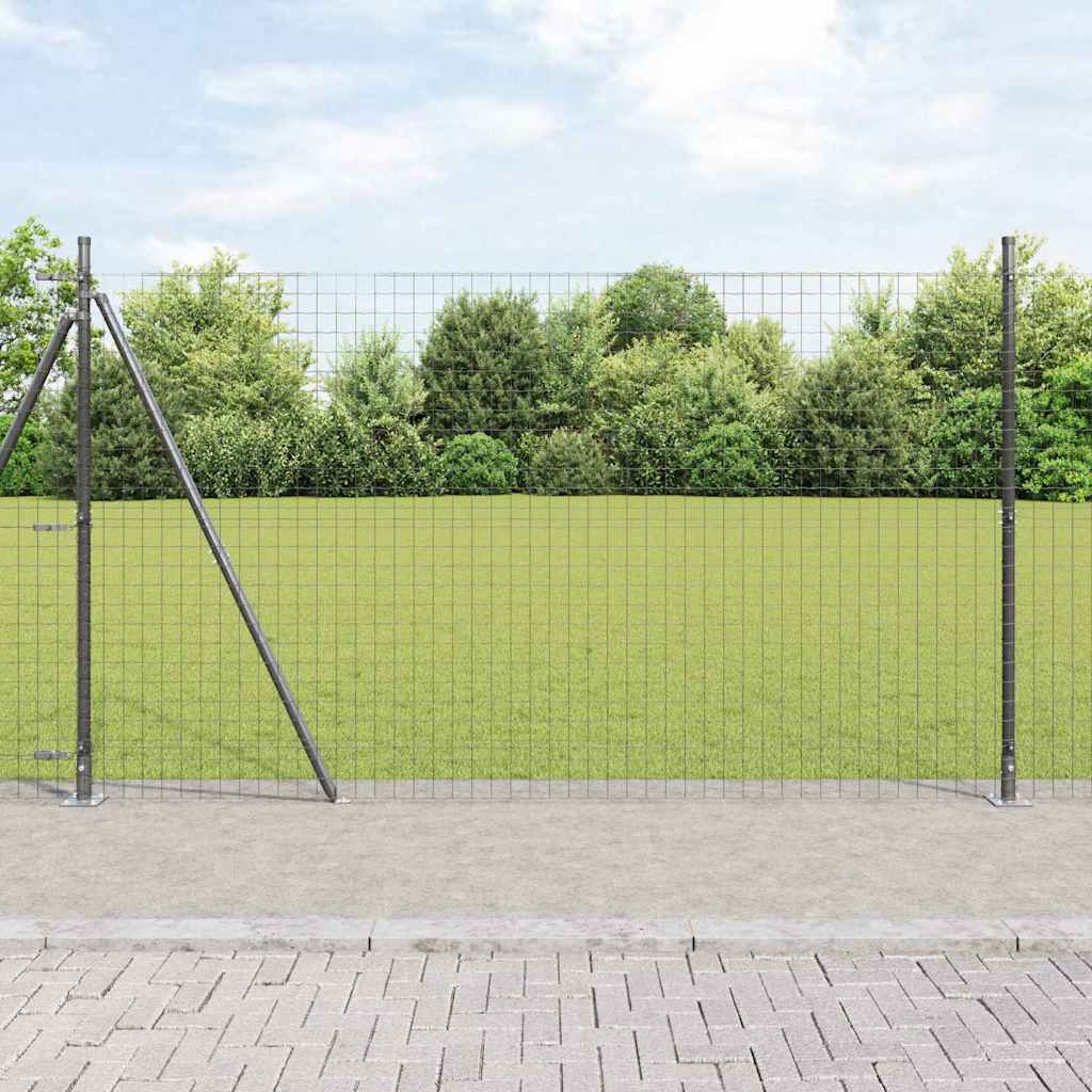 Hek met Paal Grijs 1,5 x 10 m Staal en PVC is nu te koop bij PeponiXL, paradijselijk wonen!
