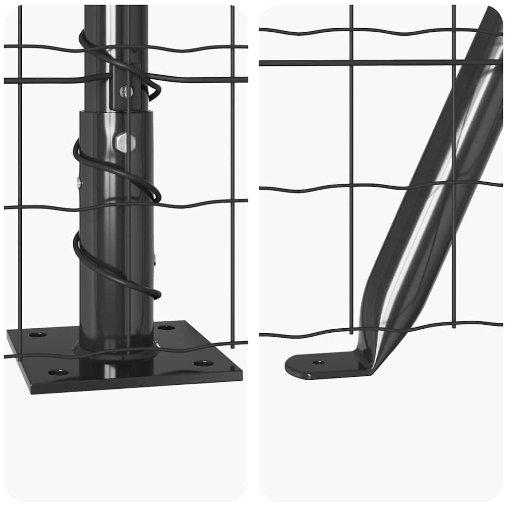 Hek met Paal Grijs 0,4 x 10 m Staal en PVC is nu te koop bij PeponiXL, paradijselijk wonen!