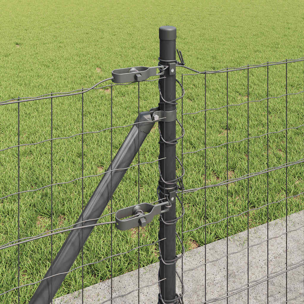 Hek met Paal Grijs 0,6 x 10 m Staal en PVC is nu te koop bij PeponiXL, paradijselijk wonen!