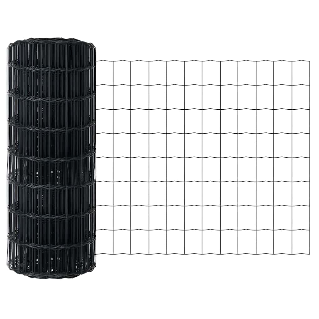 Hek met Paal Grijs 0,6 x 10 m Staal en PVC is nu te koop bij PeponiXL, paradijselijk wonen!
