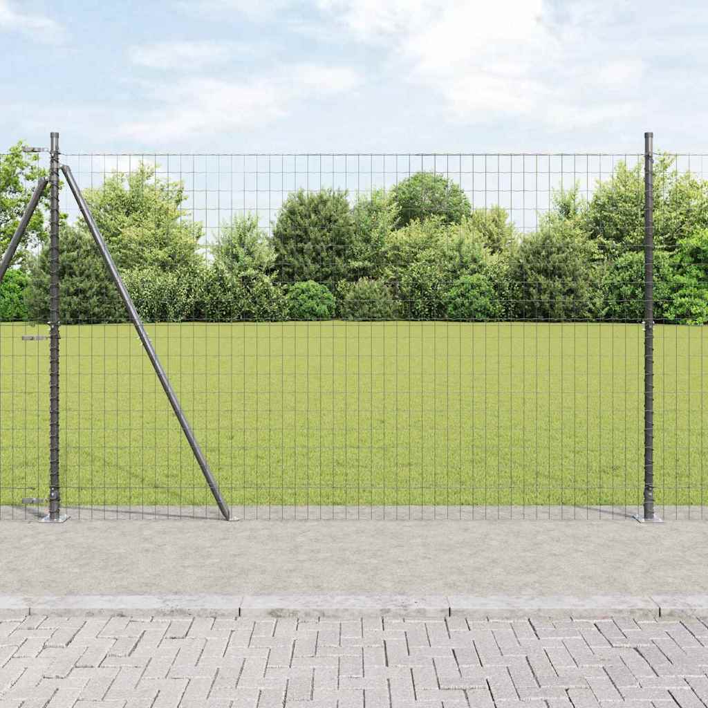 Hek met Paal Grijs 1,5 x 10 m Staal en PVC is nu te koop bij PeponiXL, paradijselijk wonen!