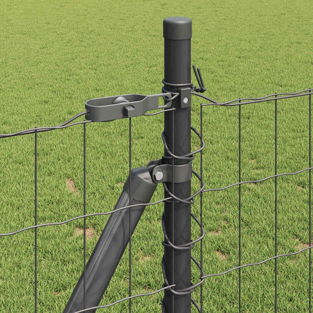 Hek met Paal Grijs 0,8 x 10 m Staal en PVC is nu te koop bij PeponiXL, paradijselijk wonen!