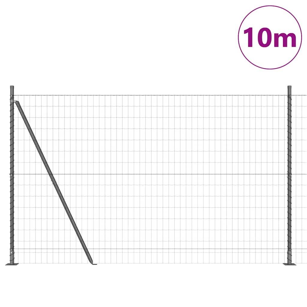 Hek met Paal Grijs 1,4 x 10 m Staal en PVC is nu te koop bij PeponiXL, paradijselijk wonen!