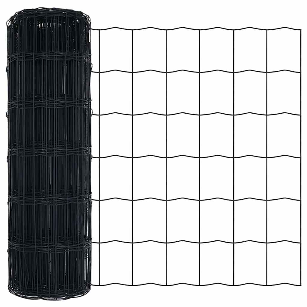 Hek met Paal Grijs 0,4 x 10 m Staal en PVC is nu te koop bij PeponiXL, paradijselijk wonen!