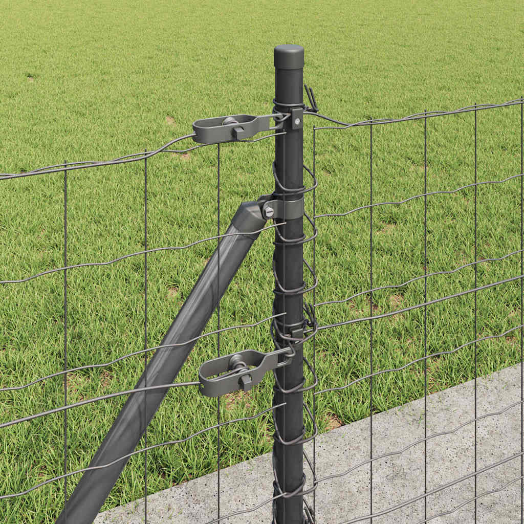 Hek met Paal Grijs 0,6 x 10 m Staal en PVC is nu te koop bij PeponiXL, paradijselijk wonen!