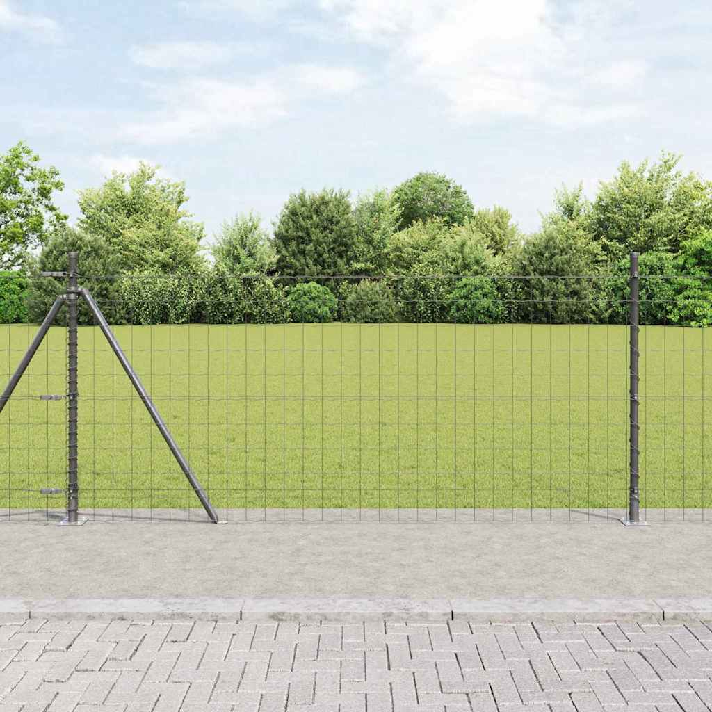Hek met Paal Grijs 1 x 10 m Staal en PVC is nu te koop bij PeponiXL, paradijselijk wonen!