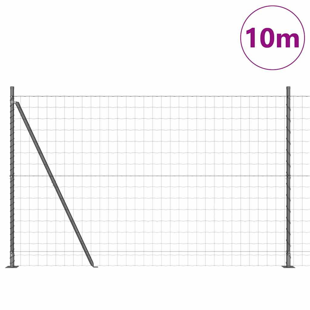 Hek met Paal Grijs 1,4 x 10 m Staal en PVC is nu te koop bij PeponiXL, paradijselijk wonen!